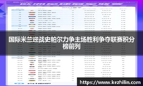 国际米兰迎战史帕尔力争主场胜利争夺联赛积分榜前列